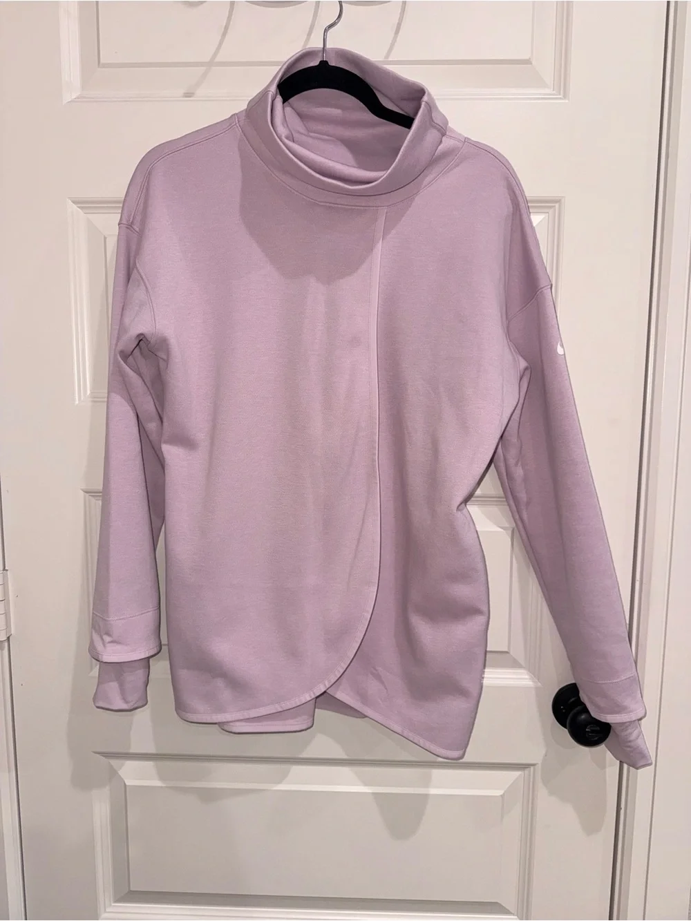 Nike Lavender Asymmetrical Wrap Turtleneck Sweater